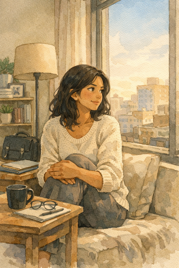 A reflective moment by the window