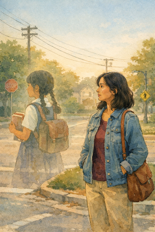 A woman remembering the girl she was